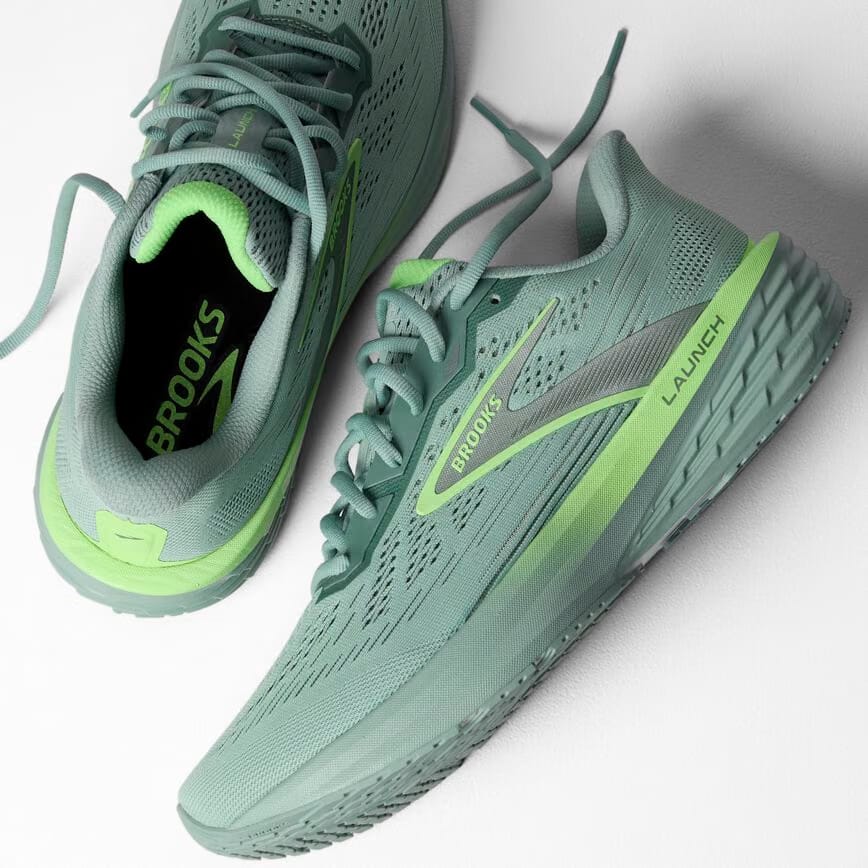 Brooks Launch 12 Gray Mist/Green