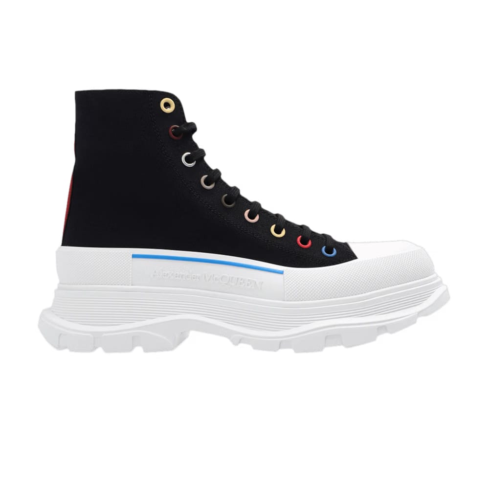 Alexander McQueen Tread Slick Boots Black Multicolor Eyelets