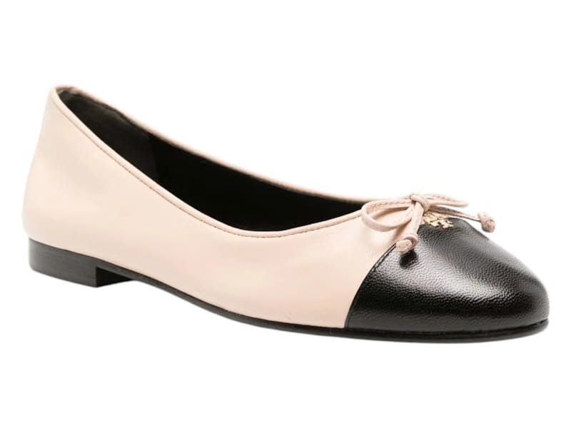 Tory Burch Cap Toe Ballet Rose Pink Perfect Black (Women's)