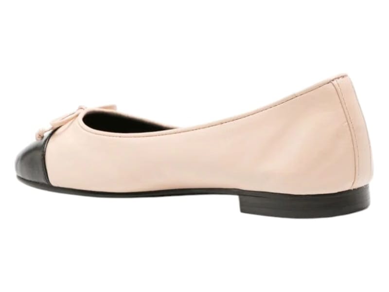 Tory Burch Cap Toe Ballet Rose Pink Perfect Black (Women's)