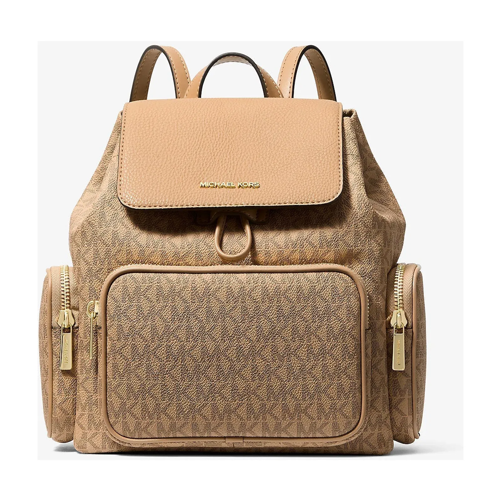 Michael Kors Merritt Small Signature Logo Cargo Backpack Camel
