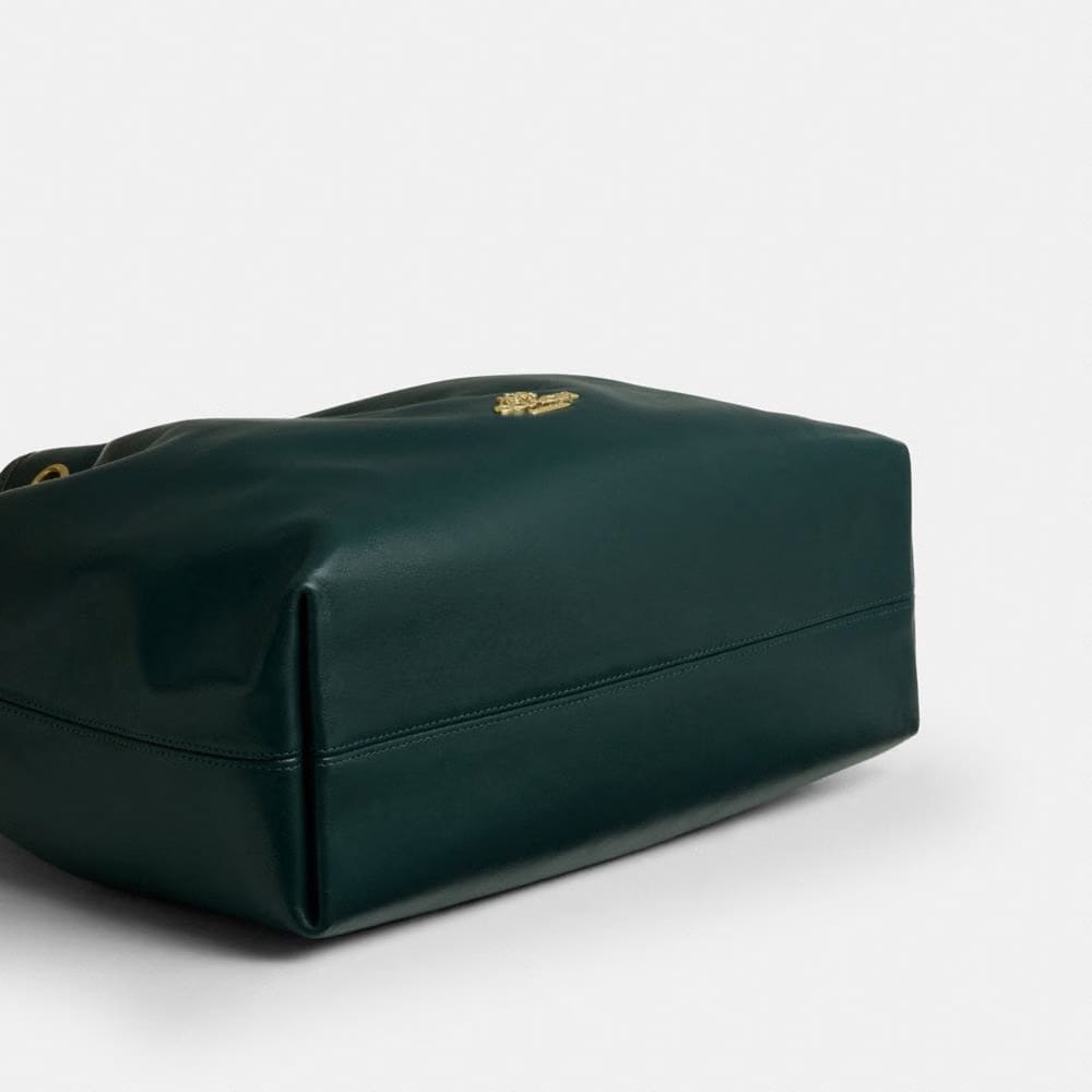 Coach Evelyn Shoulder Bag Gold Dark Teal