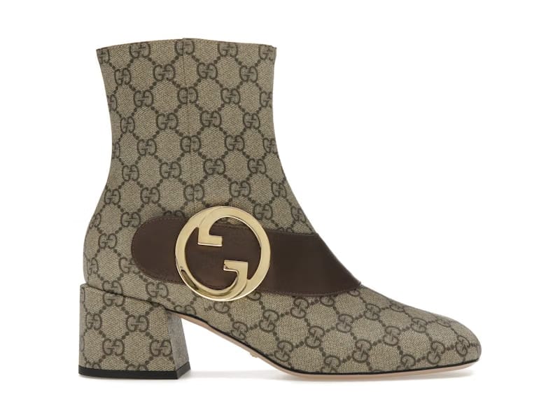 Gucci Blondie Ankle Boot Beige GG Canvas