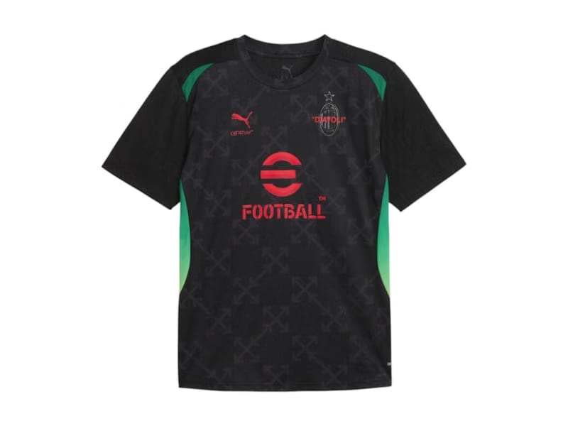 OFF-WHITE x Puma AC Milan Pre-Match S/S Jersey Black/Red