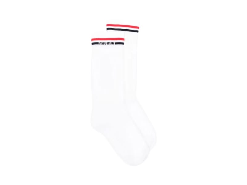 Miu Miu Cotton Socks White/Red/Blue