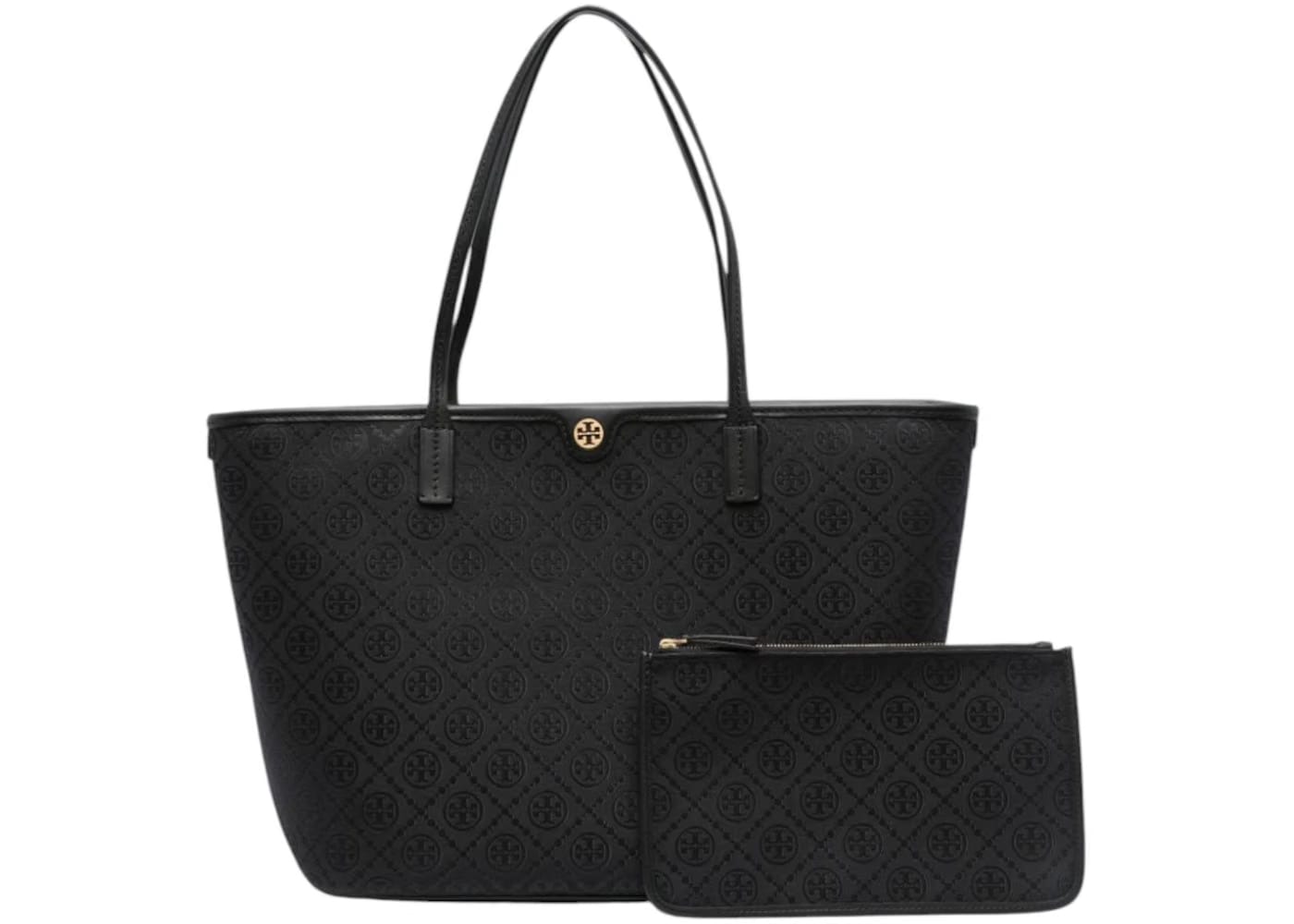 Tory Burch T Monogram Zip Tote Black