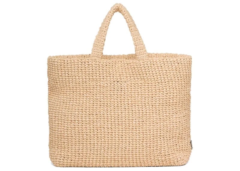Prada Raffia Tote Bag Brown