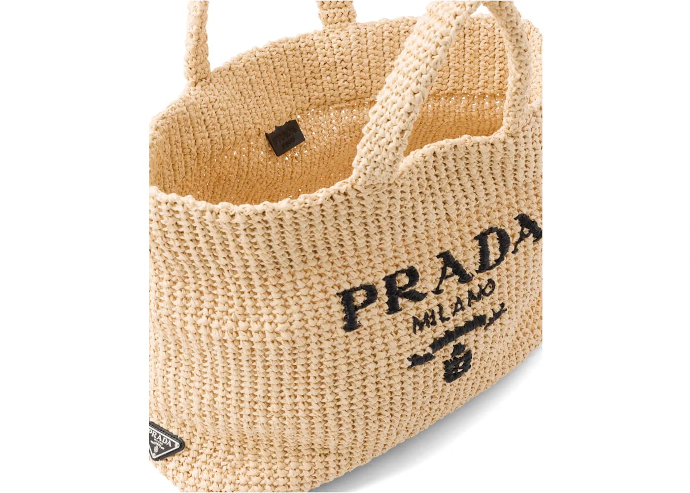 Prada Raffia Tote Bag Brown