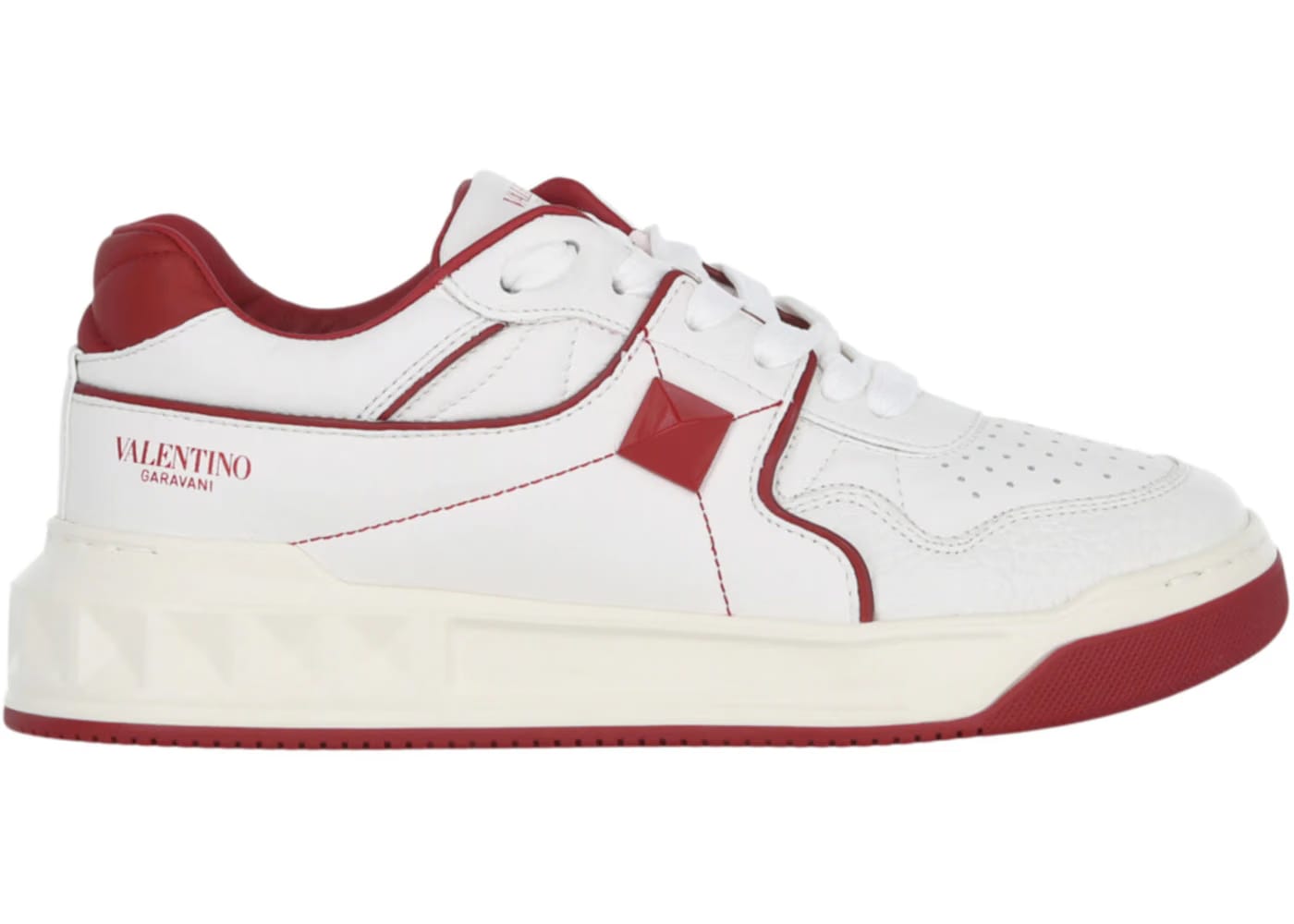 Valentino One Stud Low-Top White Red (Women's)