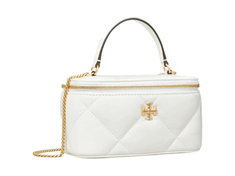 Tory Burch Kira Diamond Quilt Vanity Case Blanc
