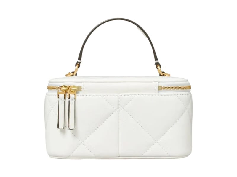 Tory Burch Kira Diamond Quilt Vanity Case Blanc
