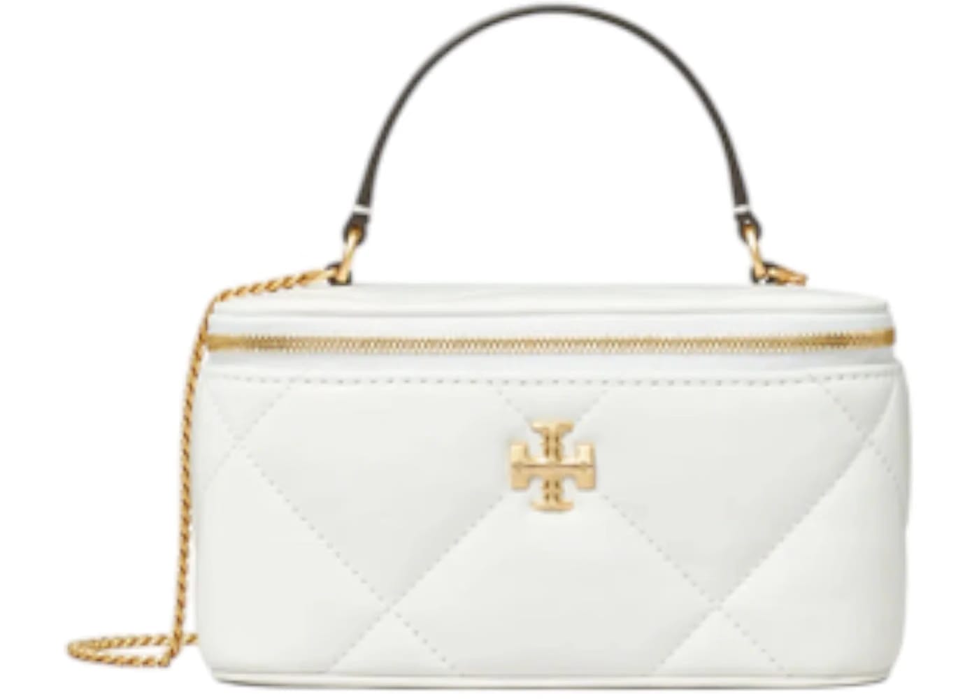 Tory Burch Kira Diamond Quilt Vanity Case Blanc