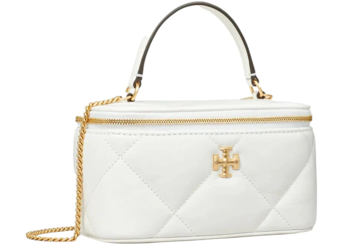 Tory Burch Kira Diamond Quilt Vanity Case Blanc
