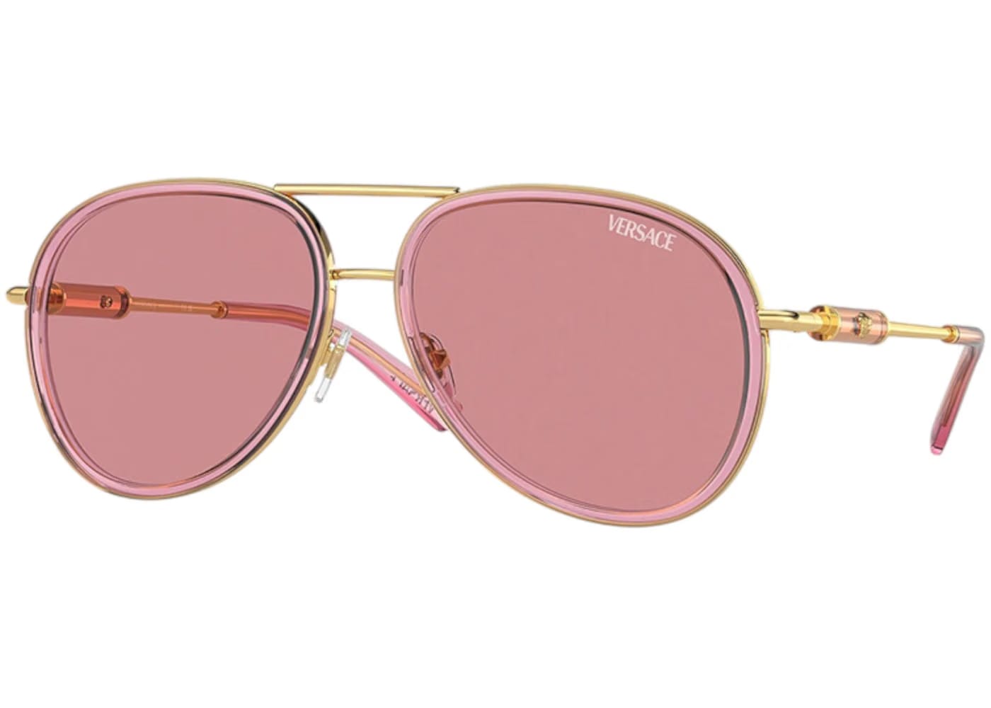 Versace Aviator Sunglasses Pink Pink Transparent (VE2260 100284)