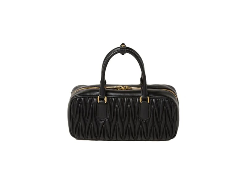 Miu Miu Arcadie Matelasse Nappa Leather Bag Black