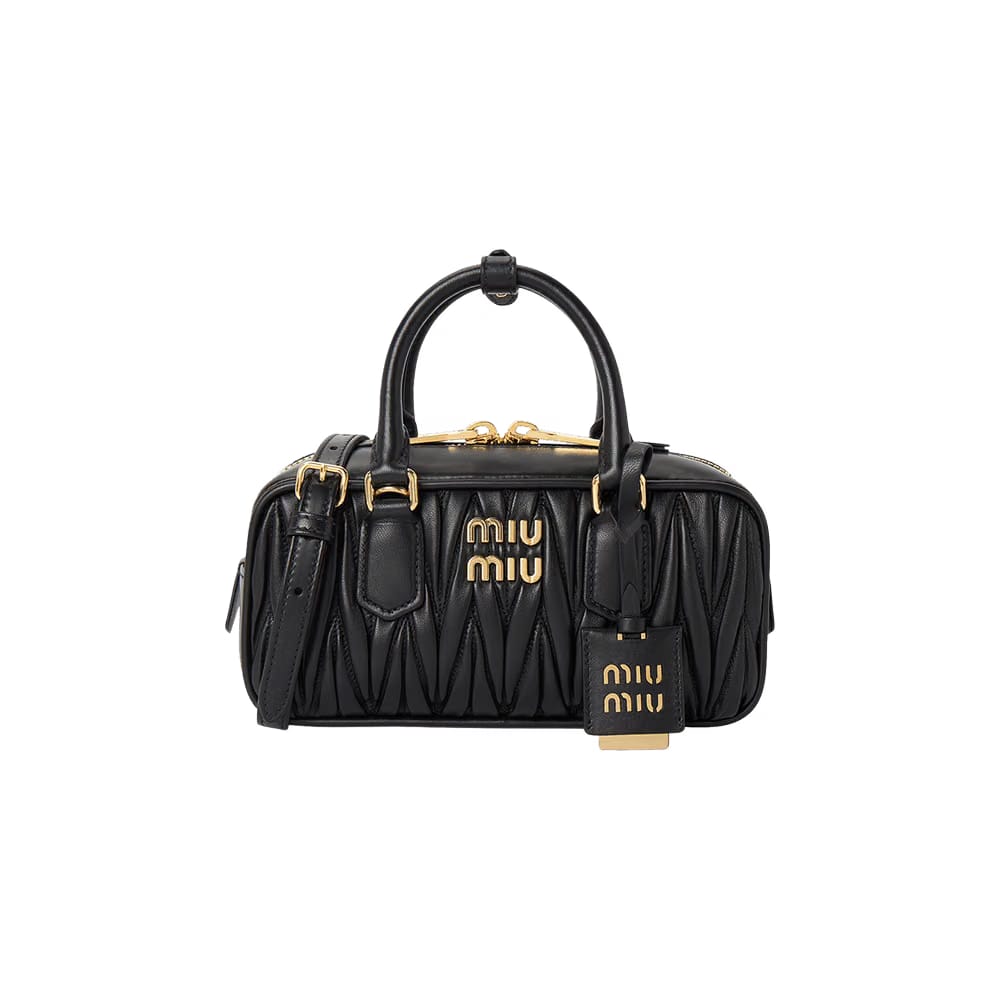 Miu Miu Arcadie Matelasse Nappa Leather Bag Black