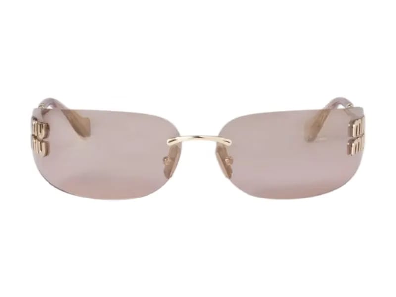 Miu Miu Irregular Sunglasses Gold/Light Purple/Brown (0MU 54YS 5AK06I)