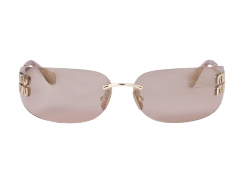 Miu Miu Irregular Sunglasses Gold/Light Purple/Brown (0MU 54YS 5AK06I)