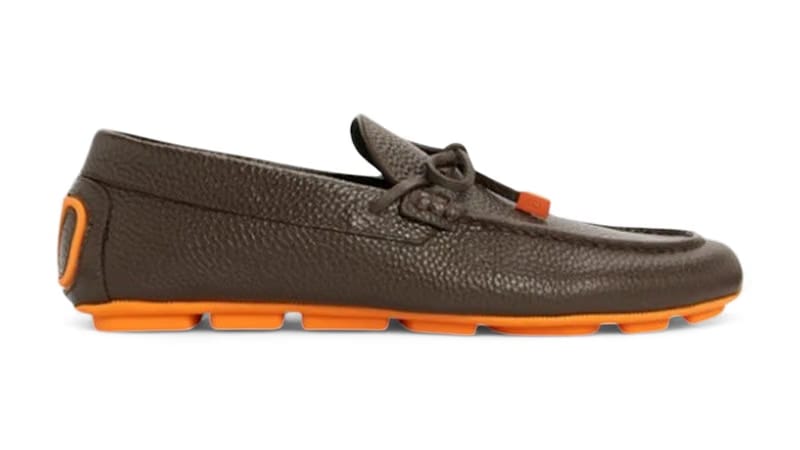 Valentino V Logo Signature Driving Loafer Brown