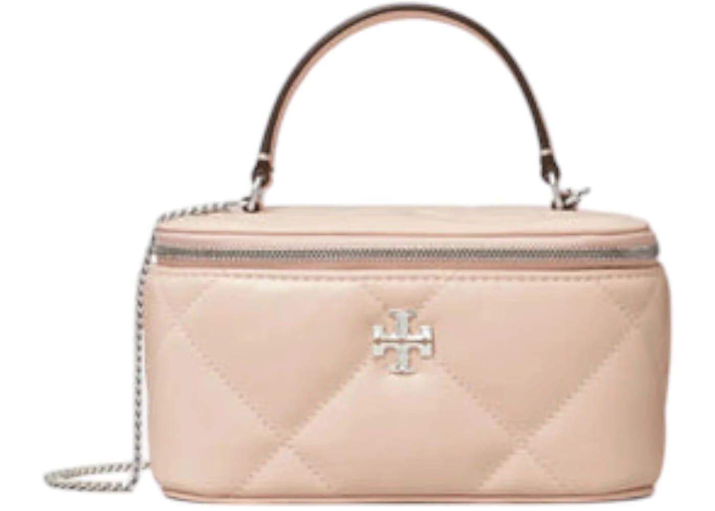 Tory Burch Kira Diamond Quilt Vanity Case Soft Pink