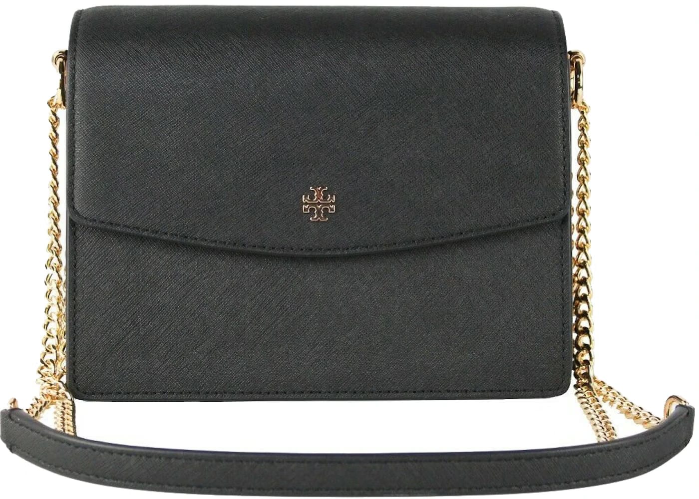 Tory Burch Emerson Envelope Shoulder Bag Small Black