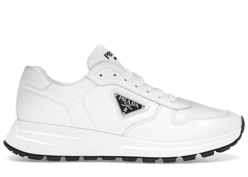 Prada PRAX 01 Sneakers Re-Nylon Brushed Leather White Black