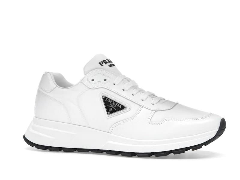 Prada PRAX 01 Sneakers Re-Nylon Brushed Leather White Black