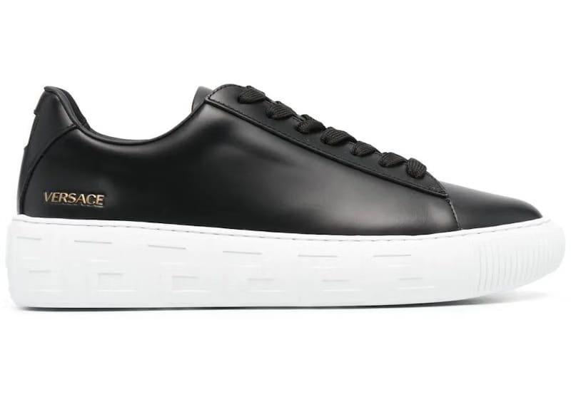 Versace Greca Lace-up Sneakers Black White