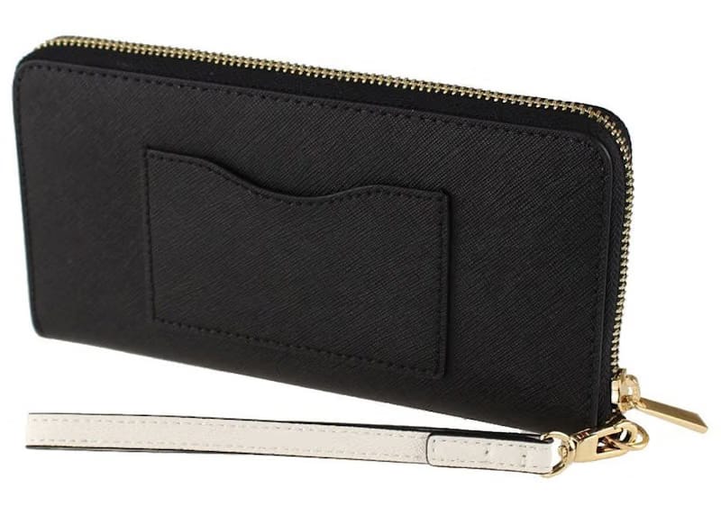 Tory Burch Emerson Zip Continental Wristlet Clutch Black/Ivory