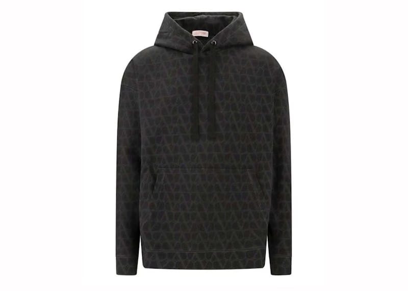 Valentino Allover Logo Hoodie Black
