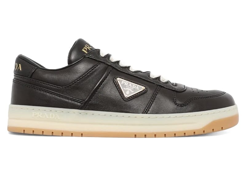 Prada Downtown Leather Low Top Sneakers Black Gum (Women's)