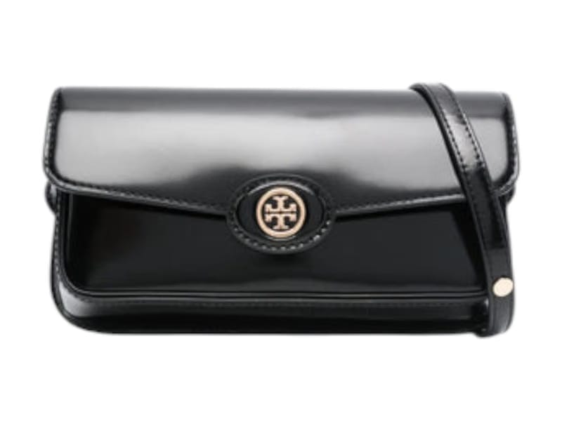 Tory Burch Robinson Spazzolato Rectangular Shoulder Bag Black