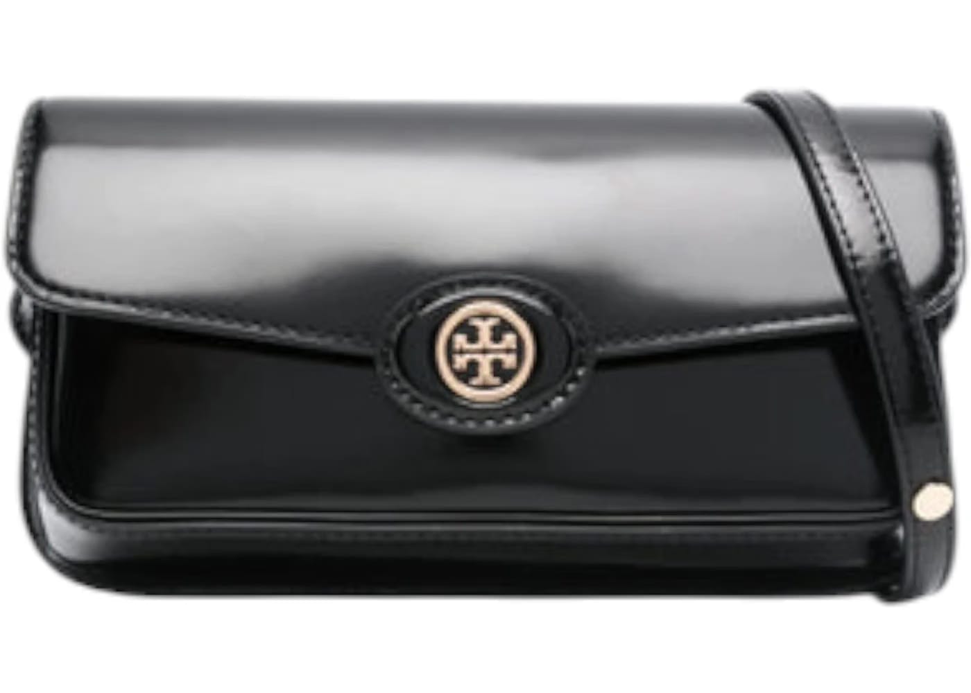 Tory Burch Robinson Spazzolato Rectangular Shoulder Bag Black
