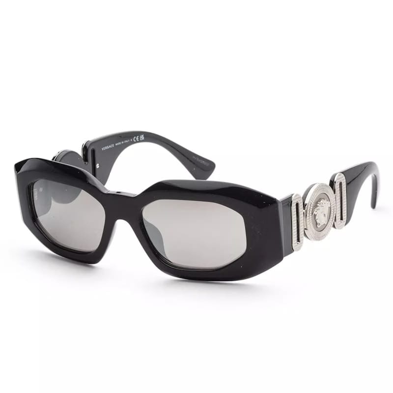 Versace Maxi Medusa Biggie Sunglasses Black/Light Grey Mirror (VE4425U-54226G)