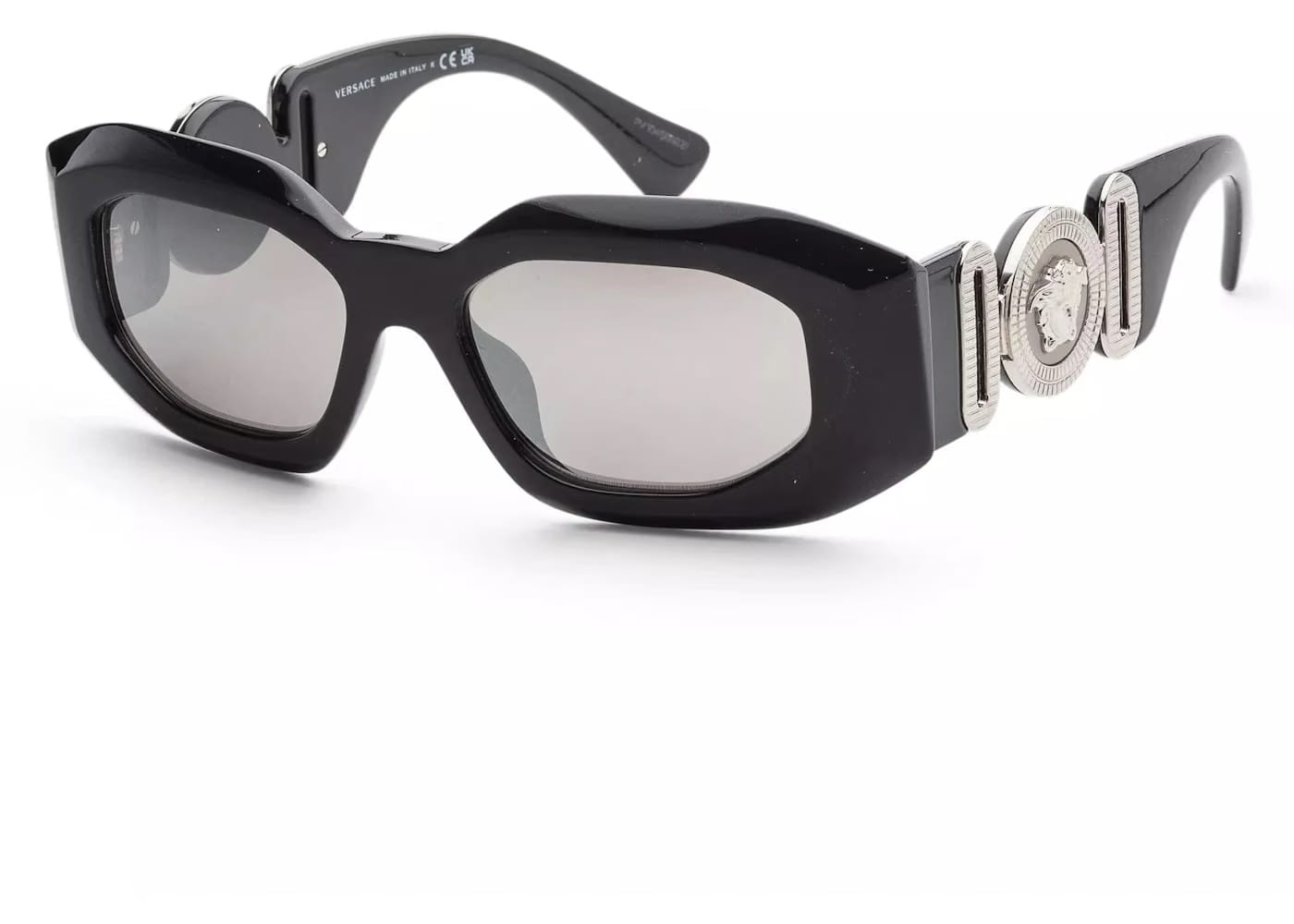Versace Maxi Medusa Biggie Sunglasses Black/Light Grey Mirror (VE4425U-54226G)