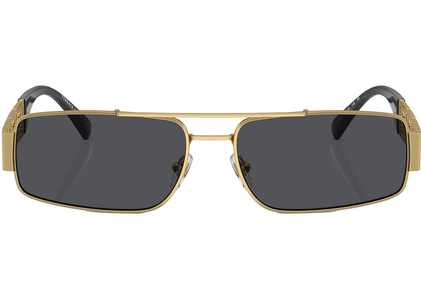 Versace Rectangle Logo Runway Sunglasses Gold (2257)
