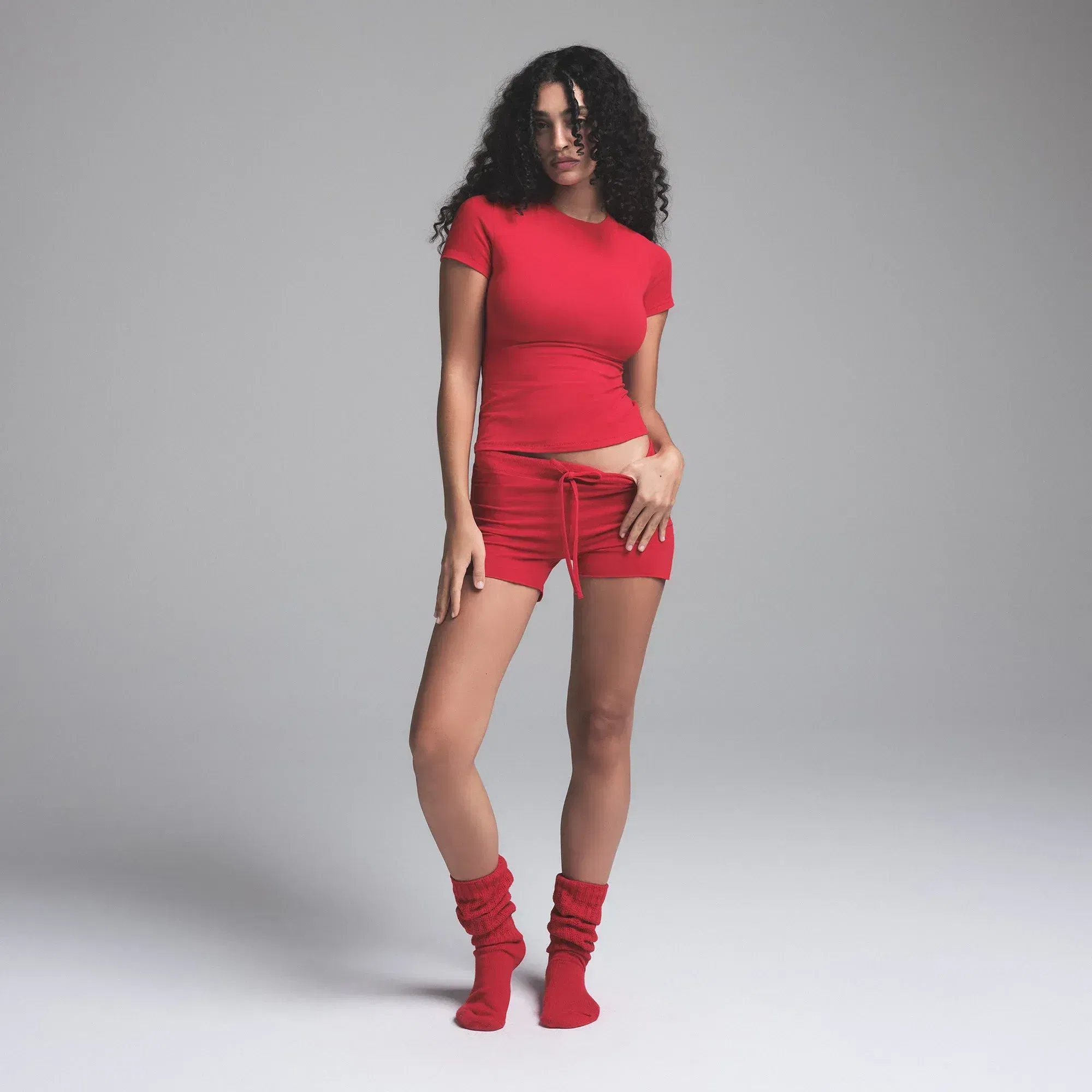 Skims Cotton Jersey Short Sugar Cranberry