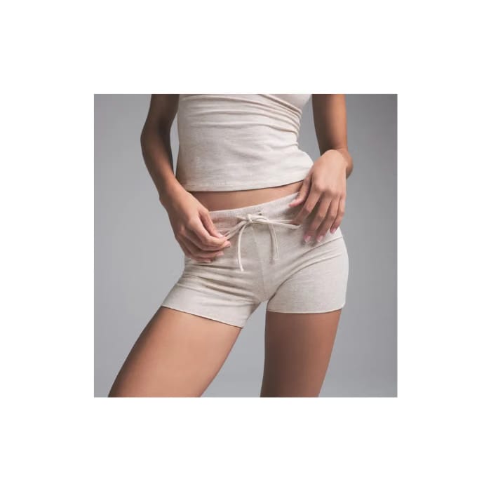 Skims Cotton Jersey Short Heather Oatmeal