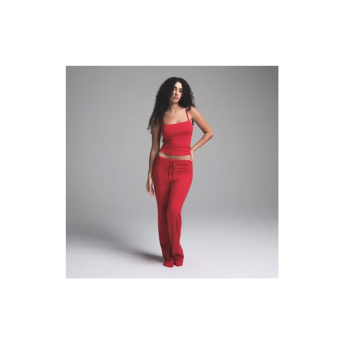 Skims Cotton Jersey Straight Leg Pant Cranberry