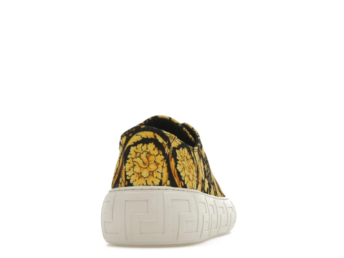 Versace Greca Barocco Print Low Top Yellow Black White
