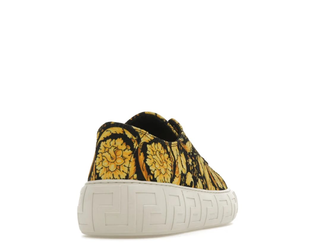 Versace Greca Barocco Print Low Top Yellow Black White