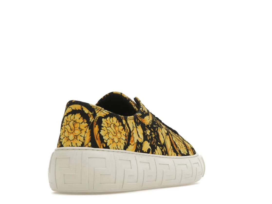 Versace Greca Barocco Print Low Top Yellow Black White