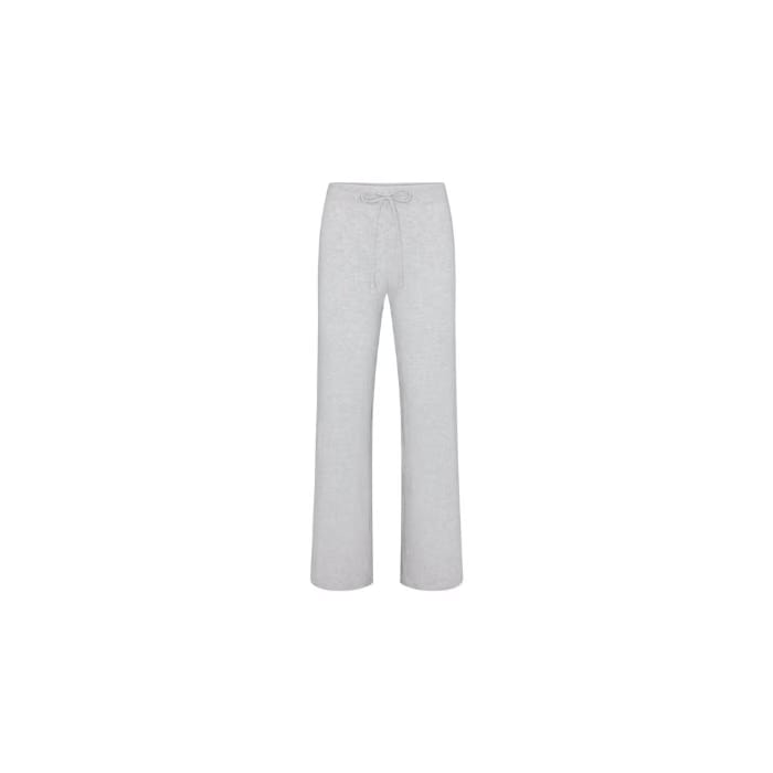 Skims Cotton Jersey Straight Leg Pant Light Heather Grey