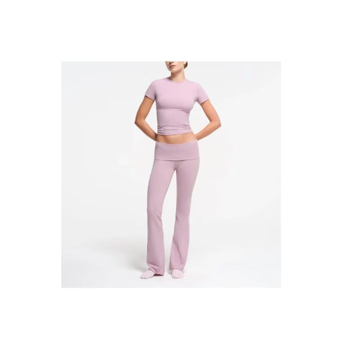 Skims Cotton Jersey Foldover Pant Dusk