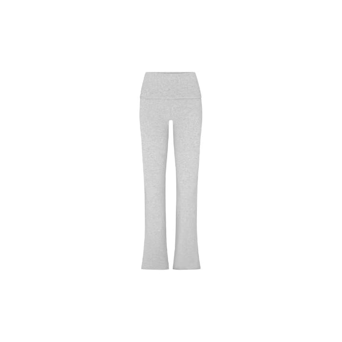 Skims Cotton Jersey Foldover Pant Light Heather Grey
