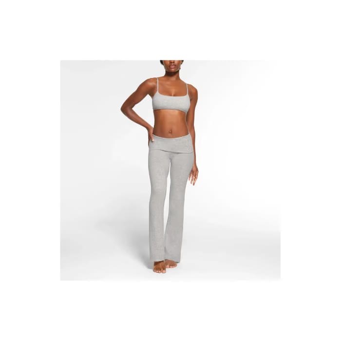 Skims Cotton Jersey Foldover Pant Light Heather Grey
