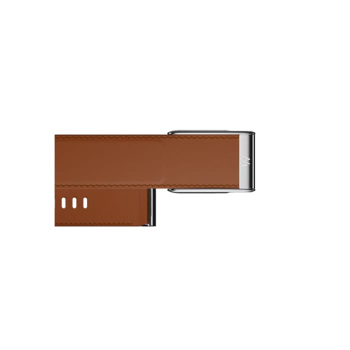 Whoop MG Leatherluxe Straight Chestnut/Cream with Titanium Band (Strap Only)