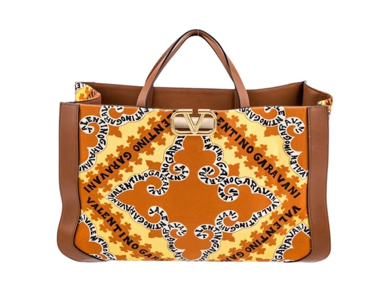 Valentino V'Logo Tote Bag Brown