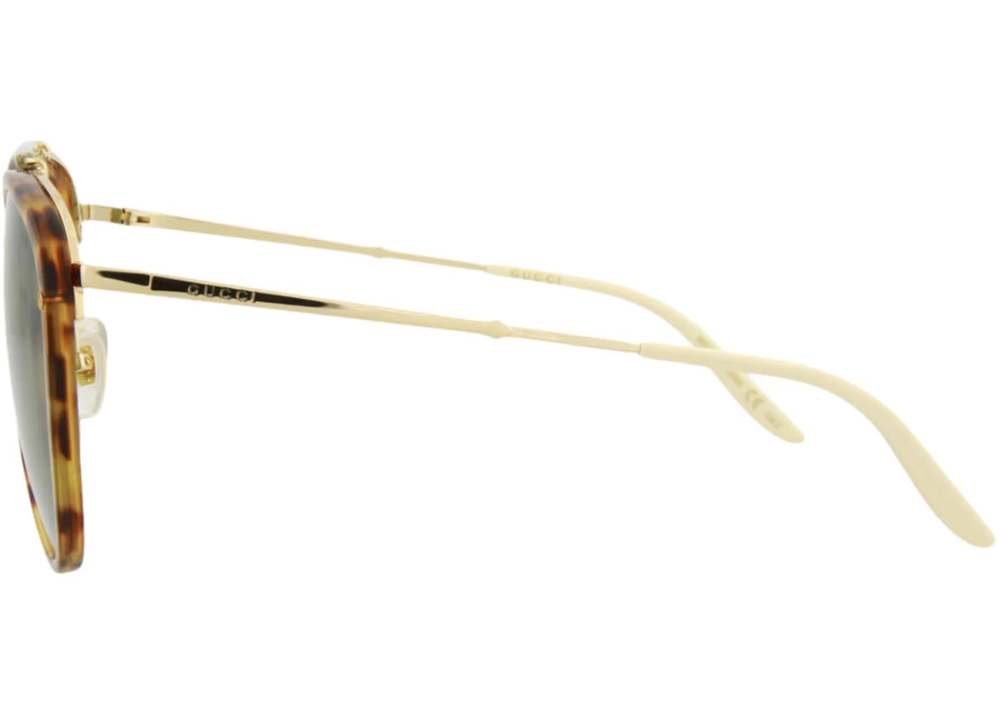 Gucci Aviator Sunglasses Havana/Gold/Green (GG0672S-30008620-003)