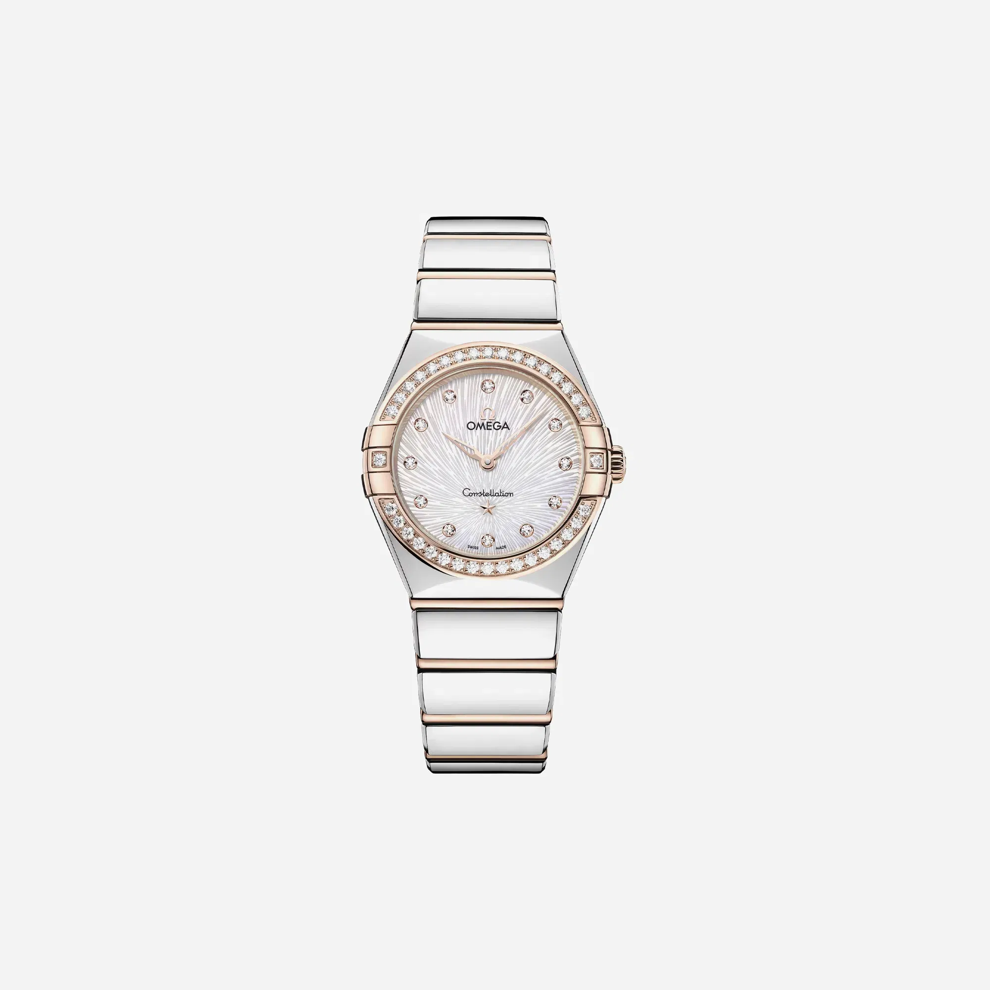 Omega Constellation 131.25.28.60.55.003 Alpha Dial Stainless Steel Sedna Gold Strap Watch WMNS